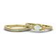 1 - Freya 5.00 mm Opal and Diamond Butterfly Bridal Set Ring 