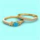 2 - Freya 5.00 mm Turquoise and Diamond Butterfly Bridal Set Ring 