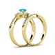 4 - Freya 5.00 mm Turquoise and Diamond Butterfly Bridal Set Ring 