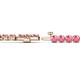2 - Izarra 3.90 mm Pink Tourmaline Eternity Tennis Bracelet 
