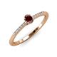 3 - Penelope Classic 6x4 mm Oval Cut Red Garnet and Round Diamond Engagement Ring 