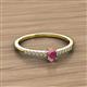 2 - Penelope Classic 6x4 mm Oval Cut Rhodolite Garnet and Round Diamond Engagement Ring 