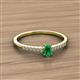 2 - Penelope Classic 6x4 mm Oval Cut Emerald and Round Diamond Engagement Ring 