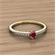 2 - Penelope Classic 6x4 mm Oval Cut Ruby and Round Diamond Engagement Ring 