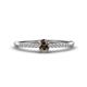 1 - Penelope Classic 6x4 mm Oval Cut Smoky Quartz and Round Diamond Engagement Ring 