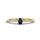 1 - Penelope Classic 6x4 mm Oval Cut Blue Sapphire and Round Diamond Engagement Ring 
