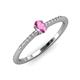 3 - Penelope Classic 6x4 mm Oval Cut Pink Sapphire and Round Diamond Engagement Ring 