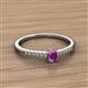 2 - Penelope Classic 6x4 mm Oval Cut Amethyst and Round Diamond Engagement Ring 