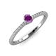 3 - Penelope Classic 6x4 mm Oval Cut Amethyst and Round Diamond Engagement Ring 