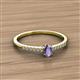 2 - Penelope Classic 6x4 mm Oval Cut Iolite and Round Diamond Engagement Ring 