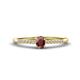 1 - Penelope Classic 6x4 mm Oval Cut Red Garnet and Round Diamond Engagement Ring 