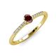 3 - Penelope Classic 6x4 mm Oval Cut Red Garnet and Round Diamond Engagement Ring 