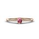 1 - Penelope Classic 6x4 mm Oval Cut Rhodolite Garnet and Round Diamond Engagement Ring 