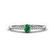 1 - Penelope Classic 6x4 mm Oval Cut Emerald and Round Diamond Engagement Ring 