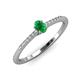 3 - Penelope Classic 6x4 mm Oval Cut Emerald and Round Diamond Engagement Ring 