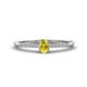 1 - Penelope Classic 6x4 mm Oval Cut Yellow Sapphire and Round Diamond Engagement Ring 