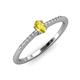 3 - Penelope Classic 6x4 mm Oval Cut Yellow Sapphire and Round Diamond Engagement Ring 