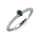 3 - Penelope Classic 6x4 mm Oval Cut London Blue Topaz and Round Diamond Engagement Ring 
