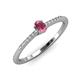 3 - Penelope Classic 6x4 mm Oval Cut Pink Tourmaline and Round Diamond Engagement Ring 