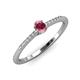 3 - Penelope Classic 6x4 mm Oval Cut Rhodolite Garnet and Round Diamond Engagement Ring 