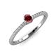 3 - Penelope Classic 6x4 mm Oval Cut Ruby and Round Diamond Engagement Ring 