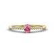 1 - Penelope Classic 6x4 mm Oval Cut Pink Tourmaline and Round Diamond Engagement Ring 