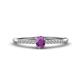 1 - Penelope Classic 6x4 mm Oval Cut Amethyst and Round Diamond Engagement Ring 