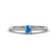 1 - Penelope Classic 6x4 mm Oval Cut Blue Topaz and Round Diamond Engagement Ring 