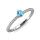 3 - Penelope Classic 6x4 mm Oval Cut Blue Topaz and Round Diamond Engagement Ring 