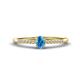 1 - Penelope Classic 6x4 mm Oval Cut Blue Topaz and Round Diamond Engagement Ring 