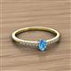 2 - Penelope Classic 6x4 mm Oval Cut Blue Topaz and Round Diamond Engagement Ring 