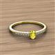 2 - Penelope Classic 6x4 mm Oval Cut Yellow Sapphire and Round Diamond Engagement Ring 