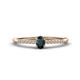 1 - Penelope Classic 6x4 mm Oval Cut London Blue Topaz and Round Diamond Engagement Ring 