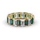 1 - Victoria 5x3 mm Emerald Cut Diamond and Lab Created Alexandrite Eternity Band 
