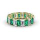 1 - Victoria 5x3 mm Emerald Cut Emerald and Diamond Eternity Band 