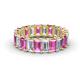 1 - Victoria 5x3 mm Emerald Cut Pink Sapphire and Lab Grown Diamond Eternity Band 