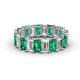 1 - Victoria 5x3 mm Emerald Cut Emerald and Lab Grown Diamond Eternity Band 