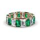 Victoria 6x4 mm Emerald Cut Emerald and Diamond Eternity Band 