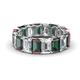 1 - Victoria 6x4 mm Emerald Cut Diamond and Lab Created Alexandrite Eternity Band 