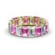 Victoria 6x4 mm Emerald Cut Pink Sapphire and Lab Grown Diamond Eternity Band 