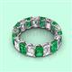 2 - Victoria 6x4 mm Emerald Cut Emerald Heirloom and Diamond Eternity Band 
