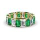 1 - Victoria 6x4 mm Emerald Cut Emerald Heirloom and Diamond Eternity Band 
