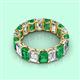 2 - Victoria 6x4 mm Emerald Cut Emerald Heirloom and Diamond Eternity Band 