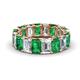 1 - Victoria 6x4 mm Emerald Cut Emerald Heirloom and Diamond Eternity Band 