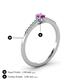 4 - Penelope Classic 6x4 mm Oval Cut Amethyst and Round Diamond Engagement Ring 
