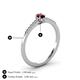 4 - Penelope Classic 6x4 mm Oval Cut Red Garnet and Round Diamond Engagement Ring 