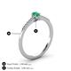 4 - Penelope Classic 6x4 mm Oval Cut Emerald and Round Diamond Engagement Ring 