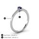 4 - Penelope Classic 6x4 mm Oval Cut Blue Sapphire and Round Diamond Engagement Ring 