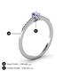 4 - Penelope Classic 6x4 mm Oval Cut Tanzanite and Round Diamond Engagement Ring 