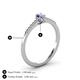 4 - Penelope Classic 6x4 mm Oval Cut Iolite and Round Diamond Engagement Ring 
